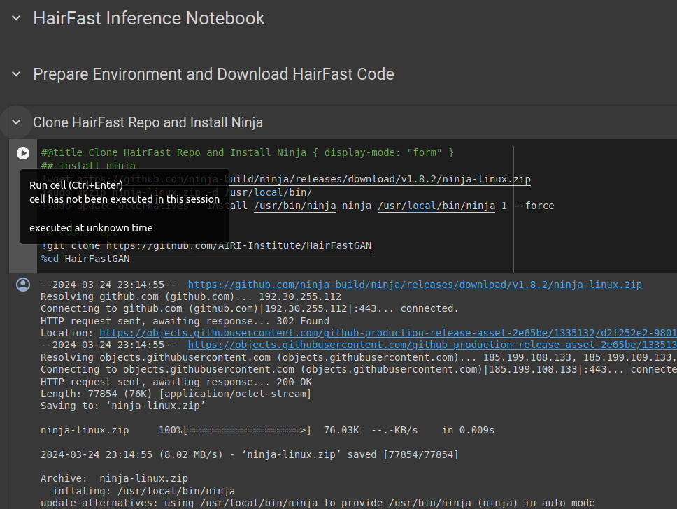 google colab hair transfer